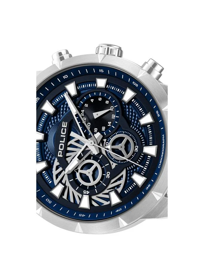 Police Blue Men's Neist Blue Dial Silicone Strap Chronograph Watch for Men, 45mm for Men | Best Price UAE